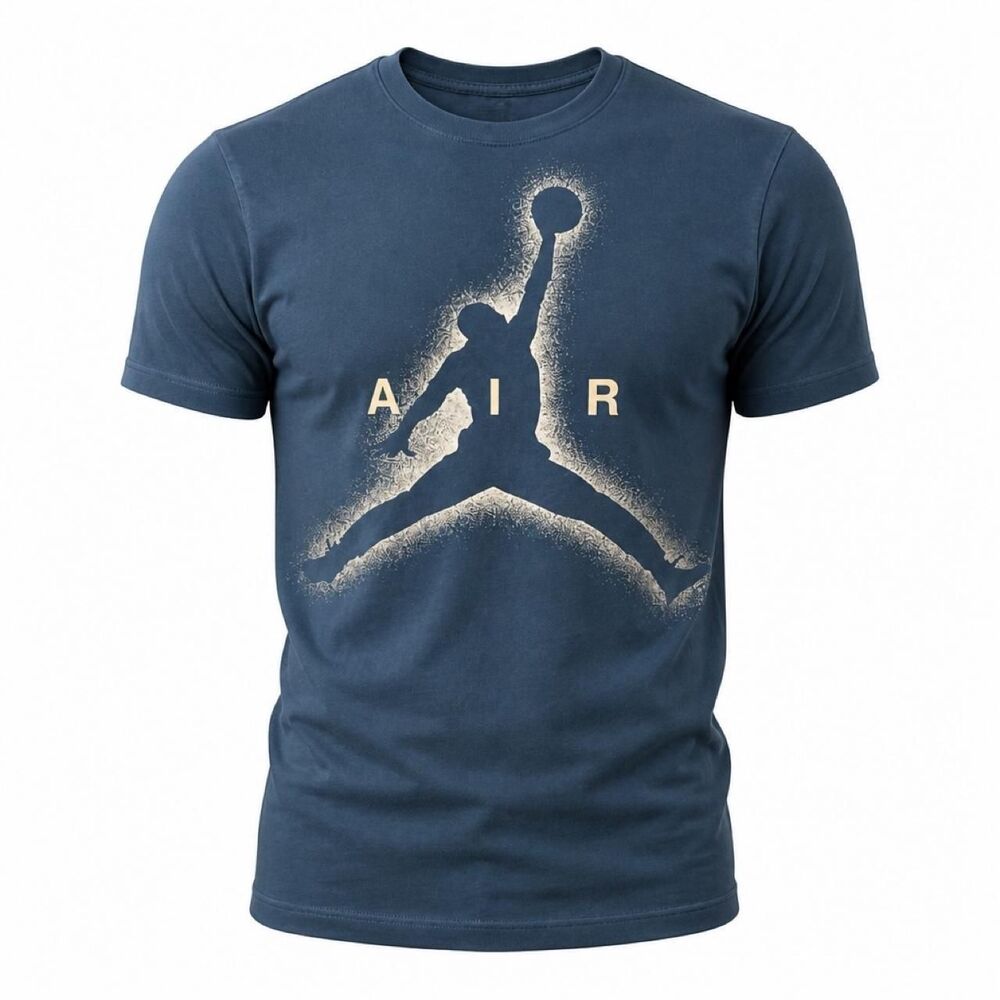 Jordan Men's Navy and Blue T-shirt